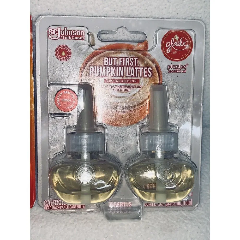 2X-2 Pack Glade Plugins Refills 1st Latte And Pumpkin Spice Things Up Autumn New